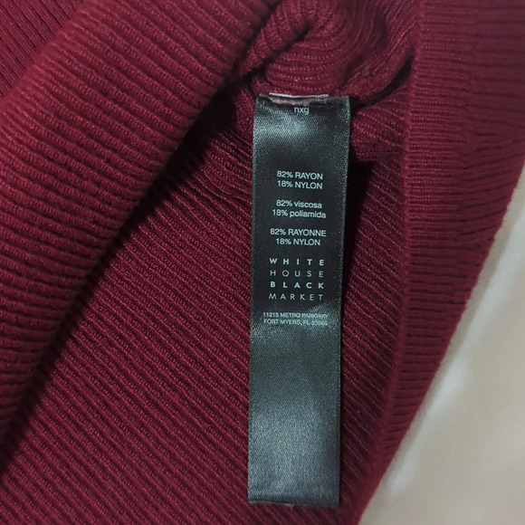 White House Black Market Sleeveless Turtleneck Sweater, Color Maroon Size M - Picture 13 of 13
